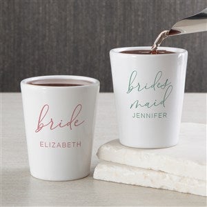 Kittenish Watercolor Bridal Party Personalized Ceramic Shot Glass - 53513