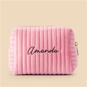 Kittenish Embroidered Small Velvet Makeup Bags - Mauve - 53517-SM