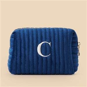 Kittenish Embroidered Small Velvet Makeup Bags - Navy - 53517-SN