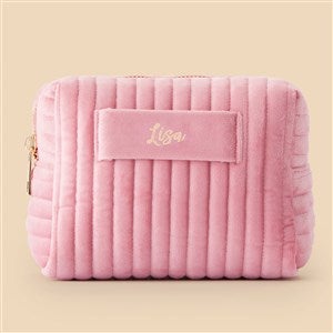 Kittenish Metallic Foil Personalized Velvet Makeup Bags - Small - Mauve - 53518-SM