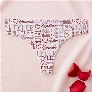 Repeating Name Heart Personalized Thong - 53527