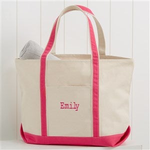Kittenish Embroidered Canvas Weekender Tote Bag - Pink - 53532-P