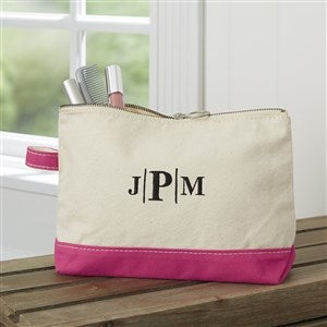 Kittenish Embroidered Canvas Makeup Bag - Pink - 53534-P