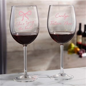 Kittenish Tie The Knot Personalized Red Wine Glass - 53540-R