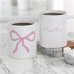 Kittenish Personalized Pink Bow Coffee Mug - White - 53548