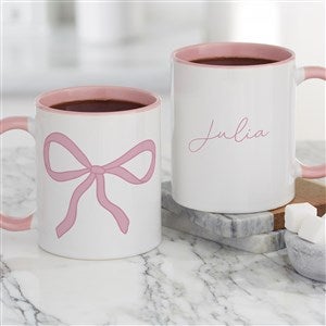 Kittenish Personalized Pink Bow Coffee Mug - Pink - 53548-P