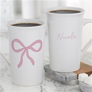 Kittenish Personalized Pink Bow Latte Mug - 53548-U