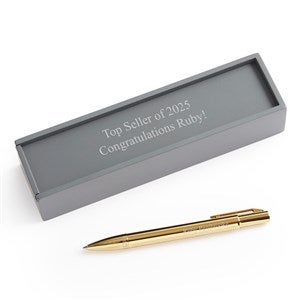 Engraved Reflections Gold Ballpoint Pen and Box - 53596
