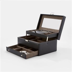Engraved Vegan Leather Expanding Jewelry Box - 53598