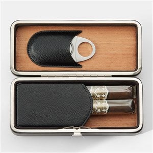 Engraved Vegan Leather  Cedar Cigar Travel Case - 53601