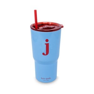 kate spade new york Initial Travel Cup with Straw - J - 53687