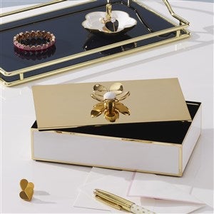 kate spade new york Large Floral Jewelry Box in White & Gold