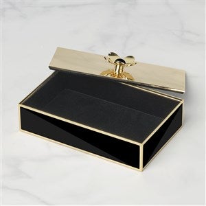 kate spade new york Large Floral Jewelry Box in Black & Gold