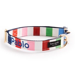 kate spade new york Embroidered Adventure Stripe Collar - Medium/Large - 54173