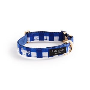 kate spade new york Embroidered Blue Gingham Collar - Small/Medium - 54175
