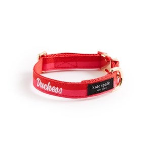 kate spade new york Embroidered Red  Pink Colorblock Collar - Small/Medium - 54177