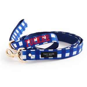 kate spade new york Embroidered Blue Gingham Leash - Medium/Large - 54178