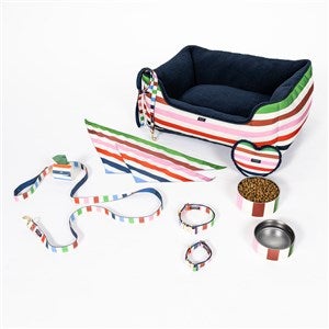 Embroidered Kate Spade Adventure Stripe Pet Bed