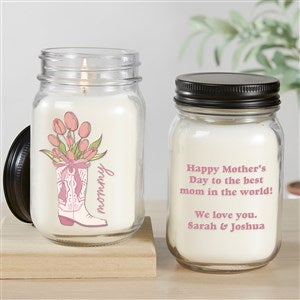 Kittenish Personalized Tulip in Boot Mason Jar Candle - 54576