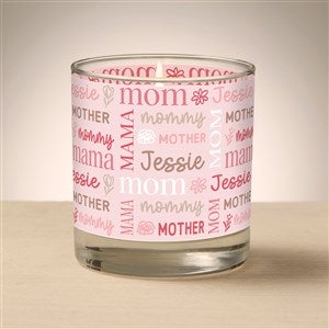 Kittenish Personalized Repeating Name Mothers Day Glass Candle - 54578