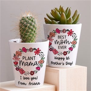 Kittenish Personalized Floral Wreath Mini Flower Pot - 54581