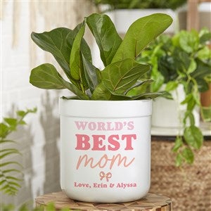 Kittenish Personalized Worlds Best Mom Flower Pot - 54582