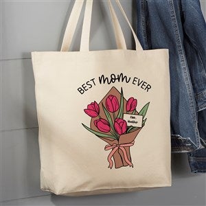 Kittenish Personalized Bouquet for Mom Canvas Tote Bags - 20quot; x 15quot; - 54584