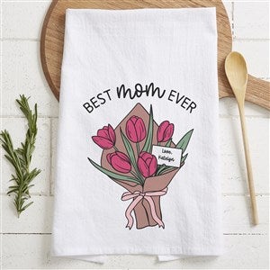 Kittenish Personalized Flowers for Mom Flour Sack Towel - 54585