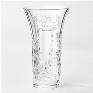 Vera Wang Engraved Flourishing Blooms Crystal Leaf Vase - 54588