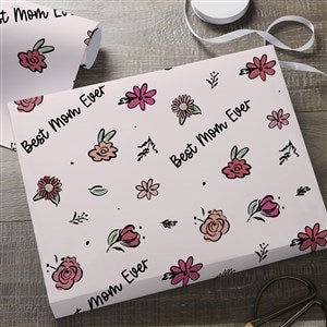 Kittenish Personalized Floral Wrapping Paper - 18ft Roll - 54593-L