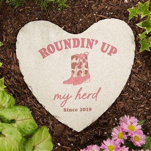 Kittenish Western Personalized Heart Garden Stone for Mom - 9.75quot; x 10.25quot; - 54594-L