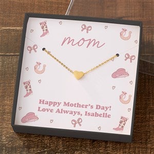 Kittenish Gold Heart Necklace in Printed Western Icons Card Box - 54596-GH