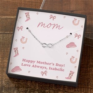 Kittenish Silver Infinity Necklace in Printed Western Icons Card Box - 54596-SI