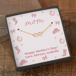 Kittenish Gold Infinity Necklace in Printed Western Icons Card Box - 54596-GI