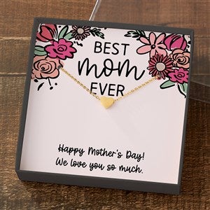 Kittenish Gold Heart Necklace in Printed Floral Mothers Day Card Box - 54597-GH