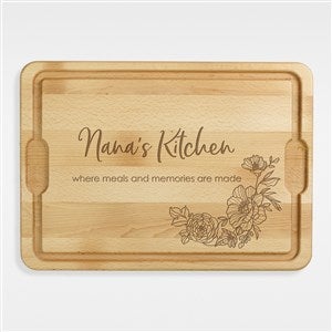 Floral Engraved Hardwood Cutting Board - 18x24 - 54607-XXL