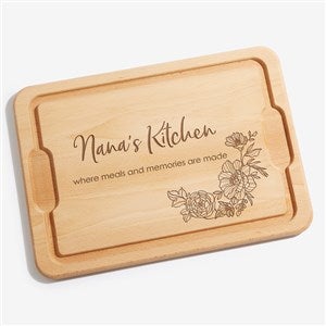 Floral Engraved Hardwood Cutting Board - 12x17 - 54607