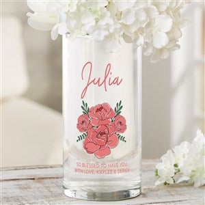 Blush Blooms Personalized Glass Vase - 54609