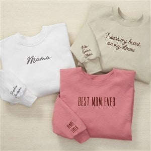 Kittenish Embroidered Crewneck Sweatshirt - 54670