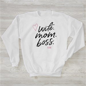 Kittenish Wife. Mom. Boss. Personalized Crewneck Sweatshirt - 54756-WS