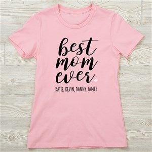 Kittenish Best Mom Ever Personalized Fitted Tee - 54761-NL