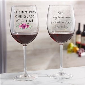 Kittenish Raising Kids Personalized Mom Red Wine Glass - 54763-R