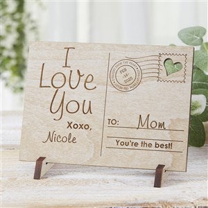Kittenish Engraved Wooden Postcard for Mom - Whitewash - 54764-W