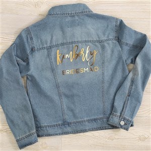 Kittenish Metallic Foil Bridal Party Personalized Denim Jacket - 54789