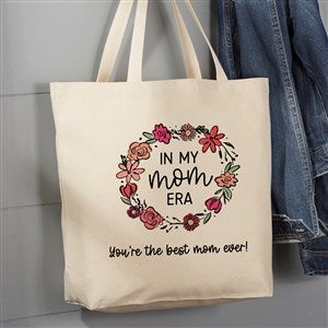 Kittenish Personalized Floral Wreath Canvas Tote Bags for Mom- 20quot; x 15quot; - 54793