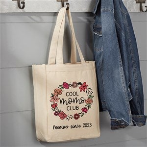 Kittenish Personalized Floral Wreath Canvas Tote Bag for Mom - 14quot; x 10quot; - 54793-S