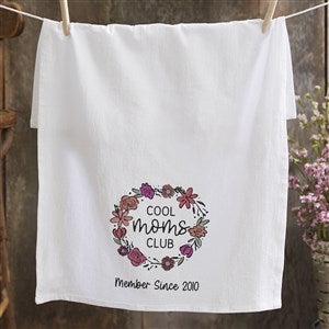 Kittenish Personalized Floral Wreath Mothers Day Flour Sack Towel - 54794
