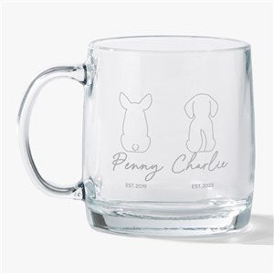 Pet Outlines Engraved 12.5oz Glass Wide Mug - 54942