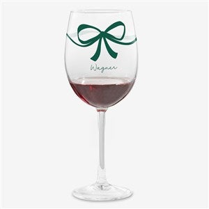 Christmas Bow Personalized Red Wine Glass - 54969-R