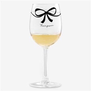 Christmas Bow Personalized White Wine Glass - 54969-W